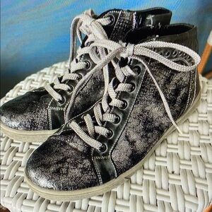 Stylish Black and Silver Ankle Boots